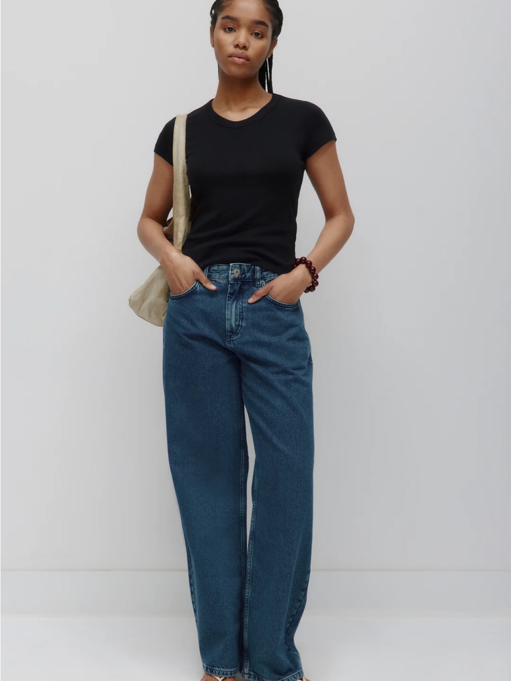 KOTN Dark Blue Straight-Leg Women’s Jeans